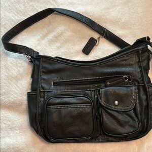Black Leather Crossbody Bag